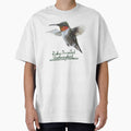 Ruby-Throated Hummingbird Drawing with Latin Name Label by Heather Barker