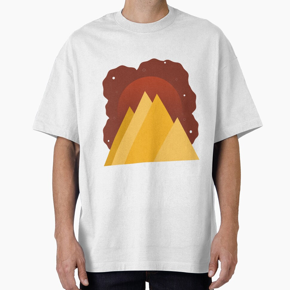 YELLOW MOUNTAINS BROWN SKY - FALL VERSION MINIMALIST ILLUSTRATION Brown BG by MiraiDesigns by miraidesigns