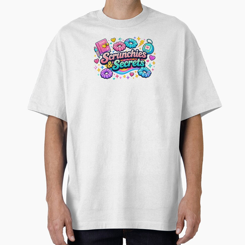 Scrunchies & Secrets Shirt – Vintage 90s Girl Nostalgia Tee | Retro Sleepover Aesthetic by MEMORY-LN-Tees