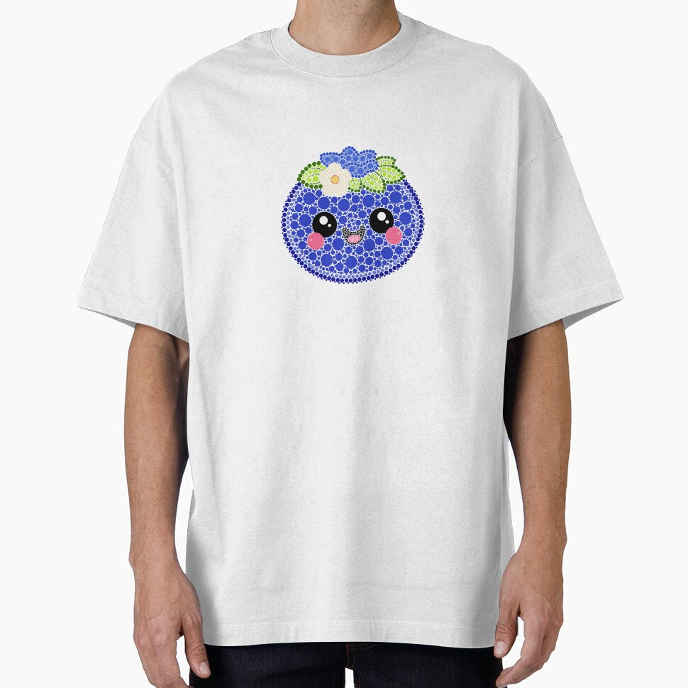 Kawaii Blueberry Dot Art by Cardiff Creative