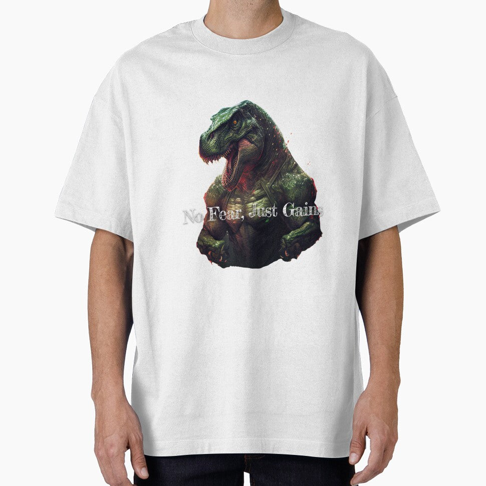 No Fear, Just Gains Bodybuilding Fitness Gym Workout Exercise Merch Print Design by tengamerx