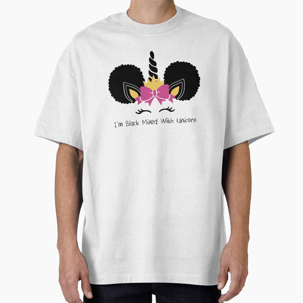 Afro Puffs Black Girl Magic Unicorn - I'm Black Mixed with Unicorn by LittleBlkTees