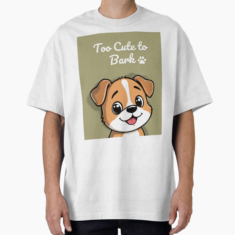 Too Cute to Bark Cute Puppy | Sage Green Aesthetic Dog | Funny Kawaii Dog Lover Gift by lunadesignsmoon