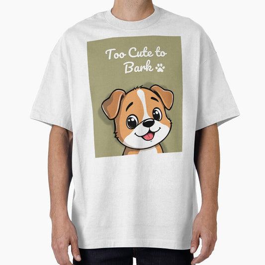 Too Cute to Bark Cute Puppy | Sage Green Aesthetic Dog | Funny Kawaii Dog Lover Gift by lunadesignsmoon