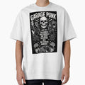 Garage Punk Since 1965 – Skull Leather Jacket Rock Band Distressed Vintage Punk Rock T-Shirt Design by Endthedisease