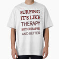 Surfing It'S Like Therapy But Cheaper And Better Red Rhinestone by TheIconSmith