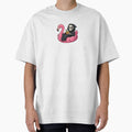 Cute Grim Reaper Relaxing in Flamingo Float by Kvarny