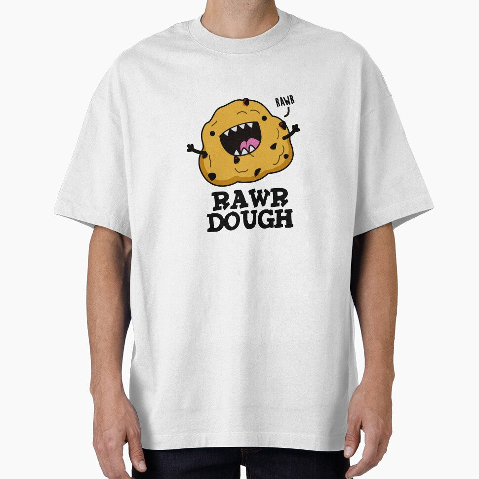 Rawr Dough Cute Raw Dough Food Pun by punnybone