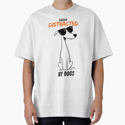 Funny Dog Lover Shirt – Easily Distracted by Dogs – Cute Dog Owner Gift, Dog Mom Shirt, Dog Dad Shirt by Azerod