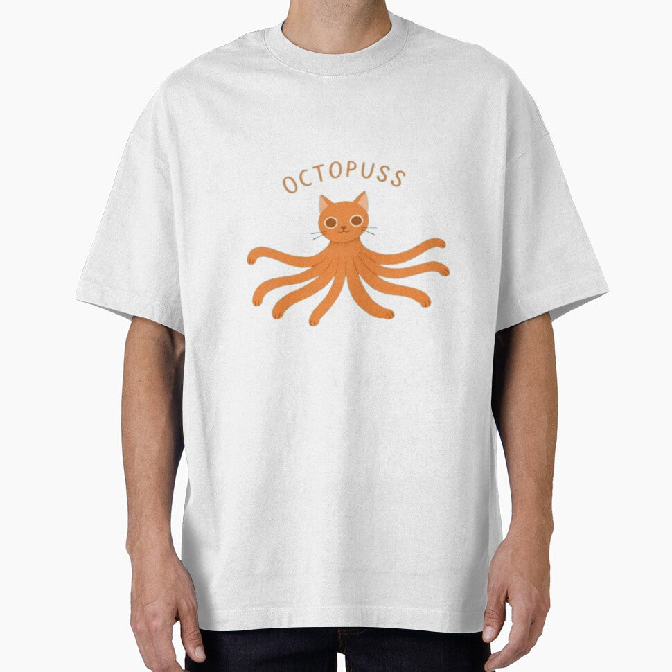 Octopuss Cat Sticker – Cute Octopus Cat Pun Illustration by PixelPopsShop
