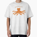 Octopuss Cat Cloth PRINT – Cute Octopus Cat Pun Illustration by PixelPopsShop