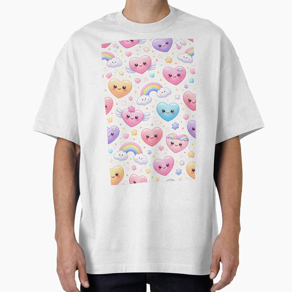 Cute Kawaii Hearts Pattern – Pastel Love Design by DrizzyV