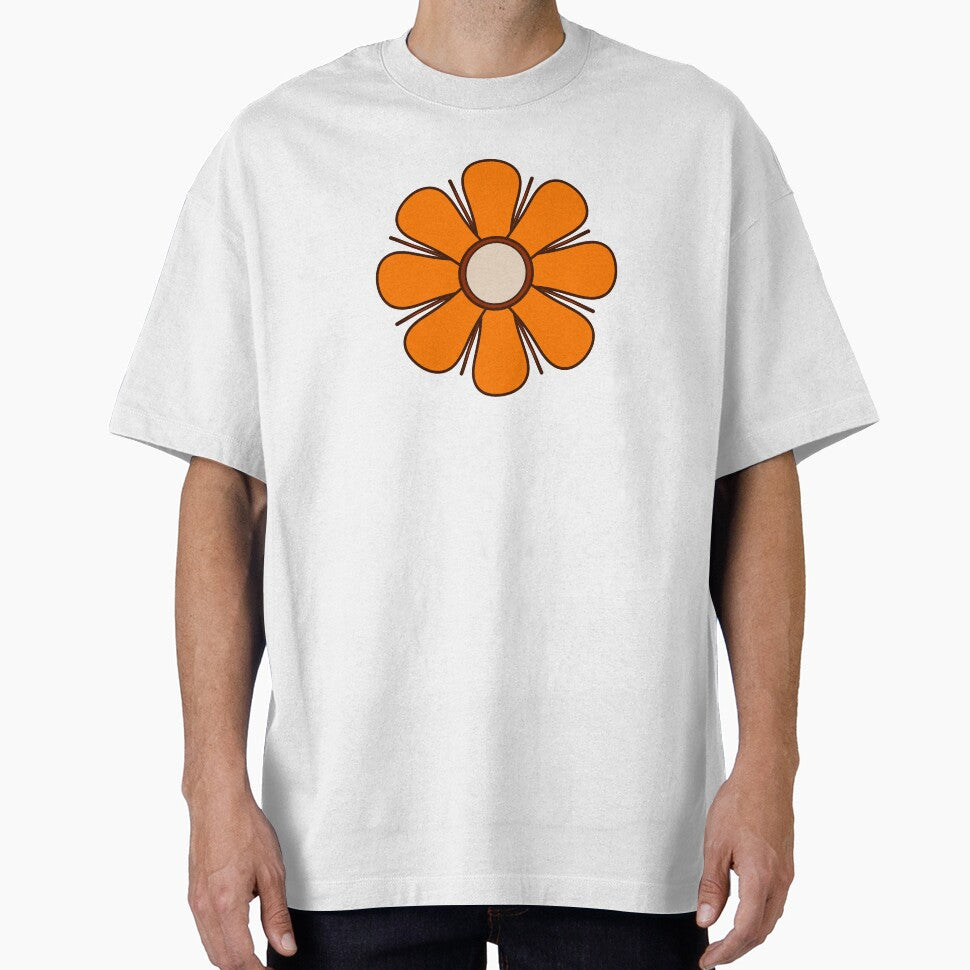 Retro 70s Flower Orange and Brown Vintage Boho Bloom by kierkegaard