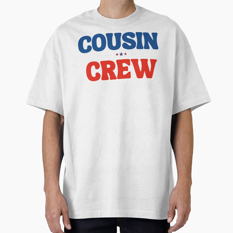 Black Cousin Crew T-Shirt: Classic Fit, Crew Neck, Short Sleeve, Letter Print - Adult Polyester/Cotton by Tycoonn