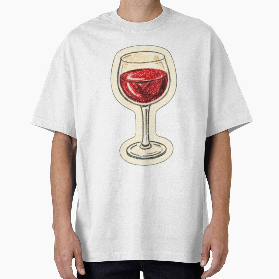 Red Wine Glass Sticker – Minimal Aesthetic Drink Design by randomdesignsnearme