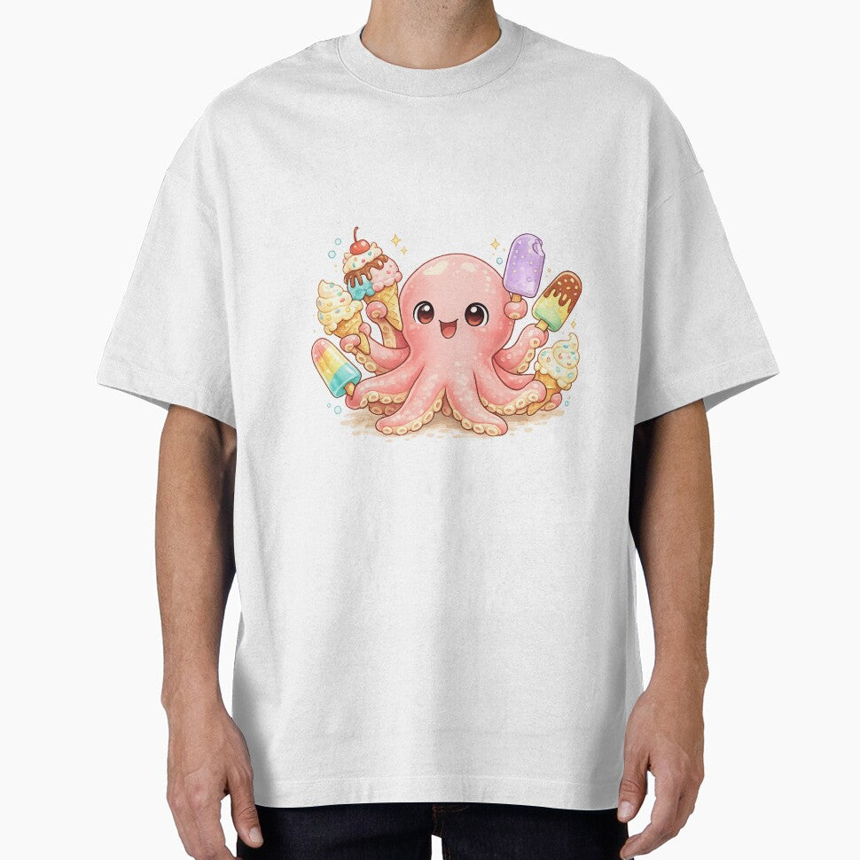 Cheerful octopus with ice creams by Prasakro