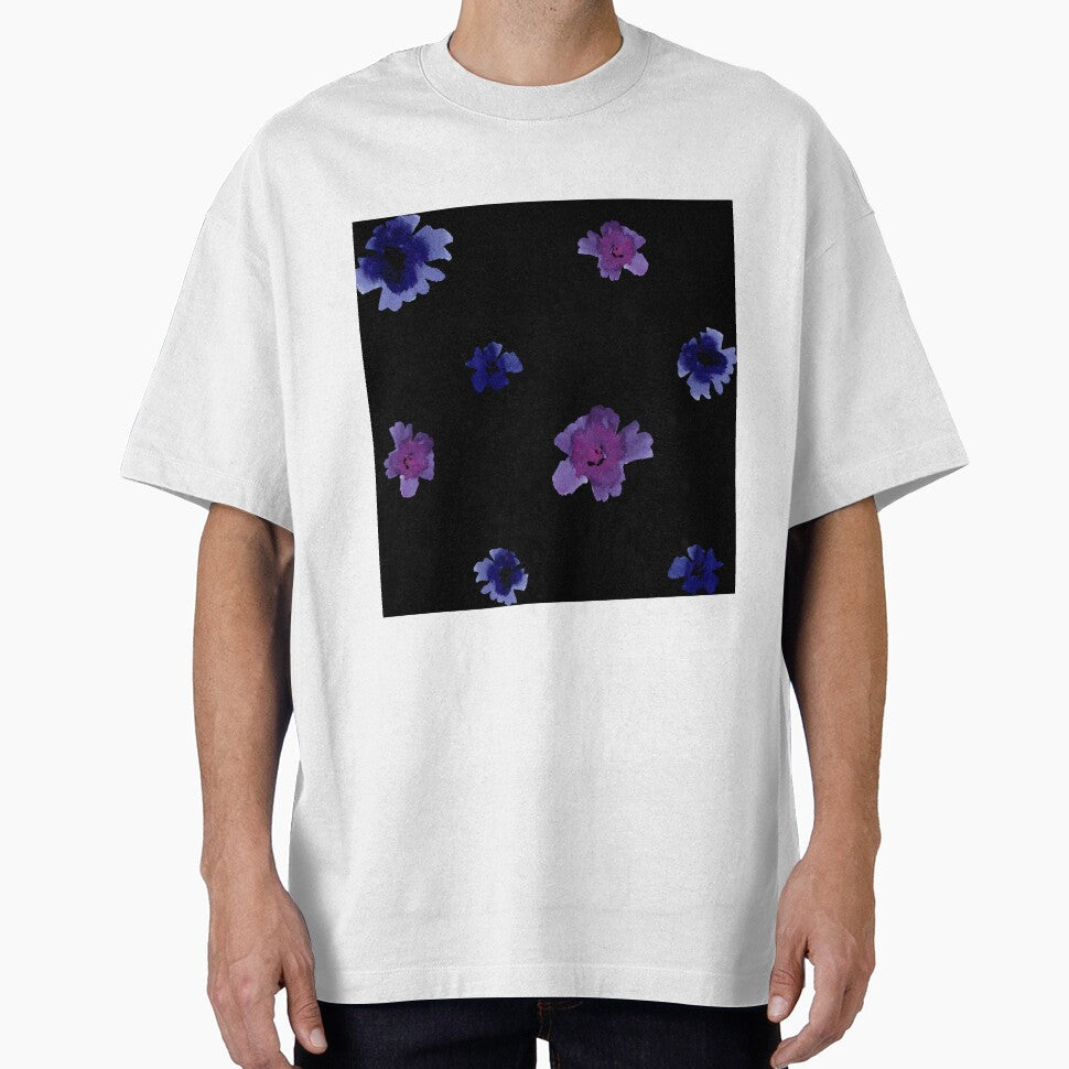 Violet viola flower black pattern a watercolor by Yana Mustafina | Boho Soulful Designs
