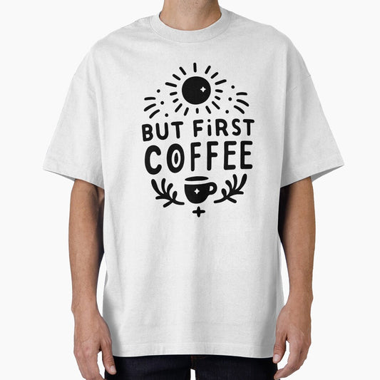 But First Coffee Quote – Minimal Coffee Lover Typography Art by Lulunza