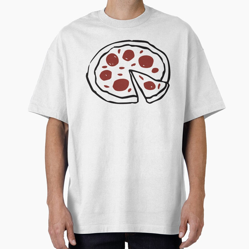 Italian Pizza Doodle – Black Line Art Illustration by EmeraldeaArt