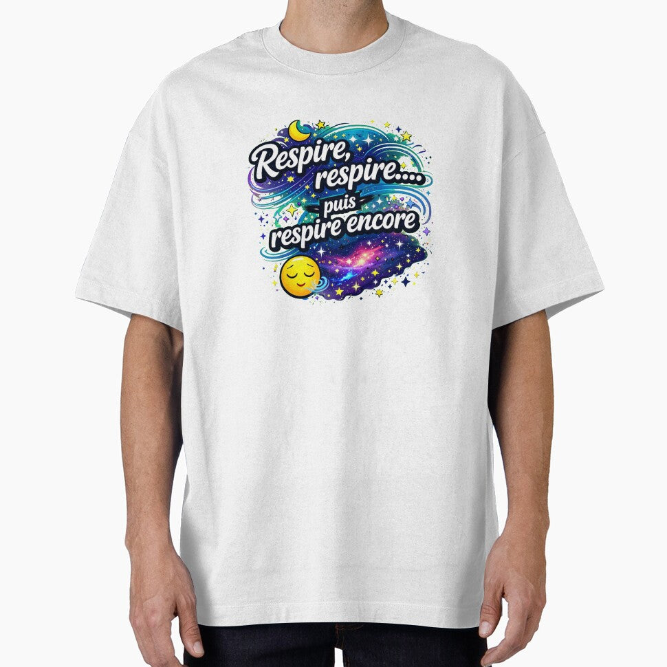 Geek T-shirt/Poster – Breathe Then Breathe Again – Space Illustration by Thethe-Shop