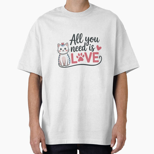 Cute Cat Lover Quote All You Need Is Love Design by Cool-cat-art