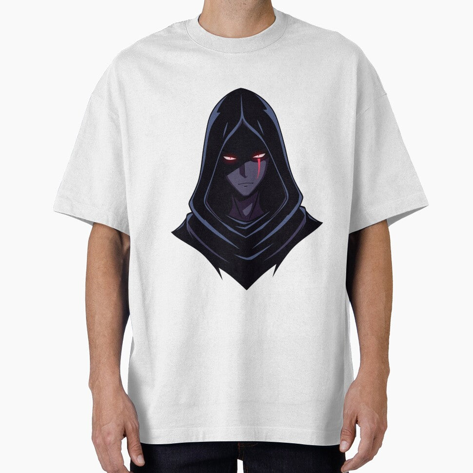 Dark Anime Hooded Character Minimal Logo Design by Animepopstudio