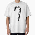 Black and White Candy Cane – Minimalist Christmas Art by inkoutninja