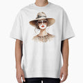 Stylish Woman in Hat and Sunglasses by Erik Visnievskij