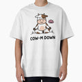 Cow-M Down – Funny Yoga Cow Pun | Cute Meditation Cow Cartoon by aiqdelicia