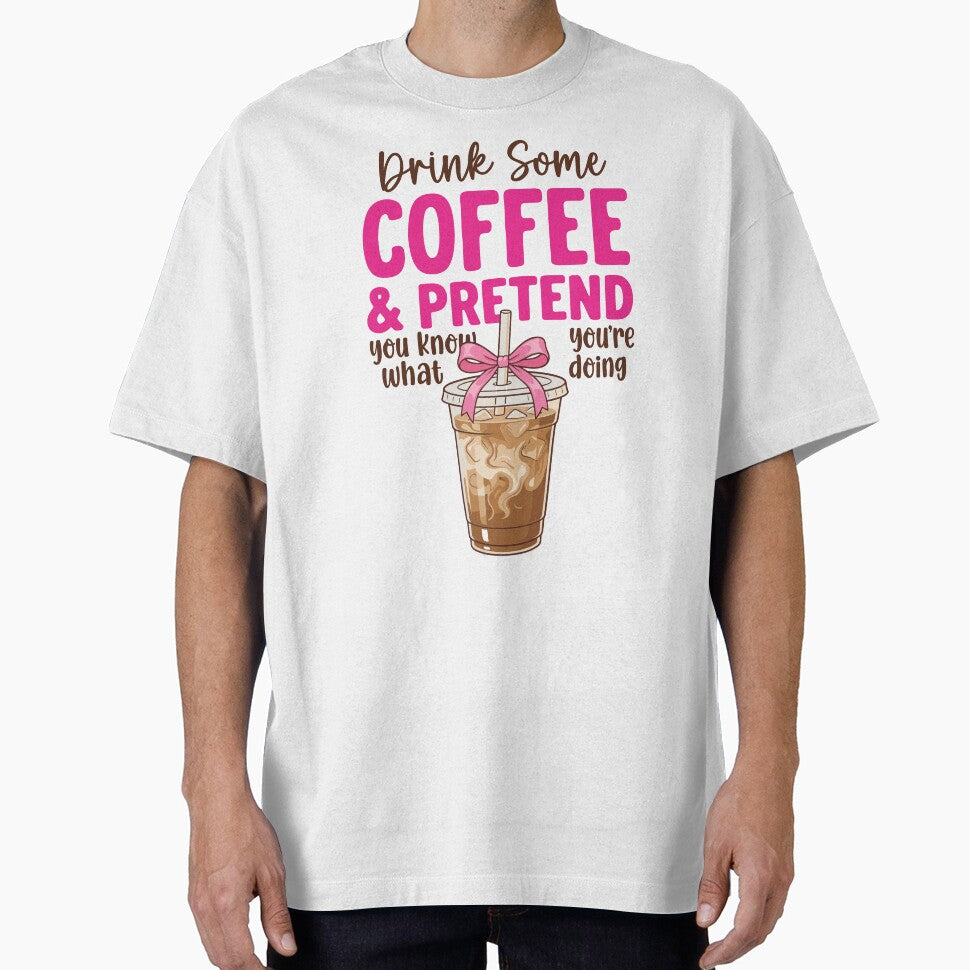 Funny Preppy Iced Coffee Pink Bow Coffee Lover by KroghDs