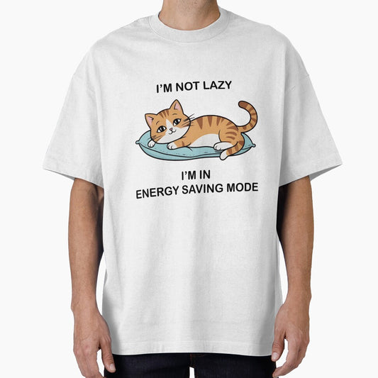 Energy Saving Cat Lover Design - Lazy Funny Cat by ZepGiftShop