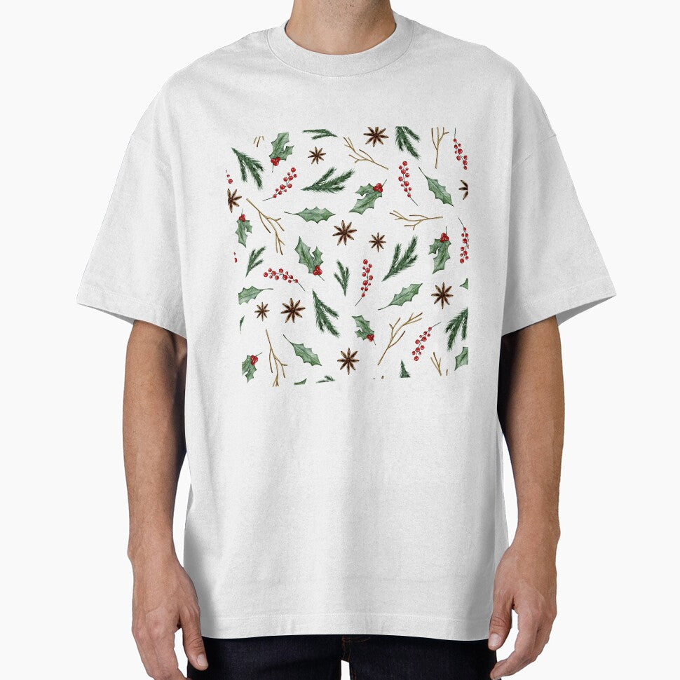 Green Christmas Leaves and Pine Branches by ArDecoS