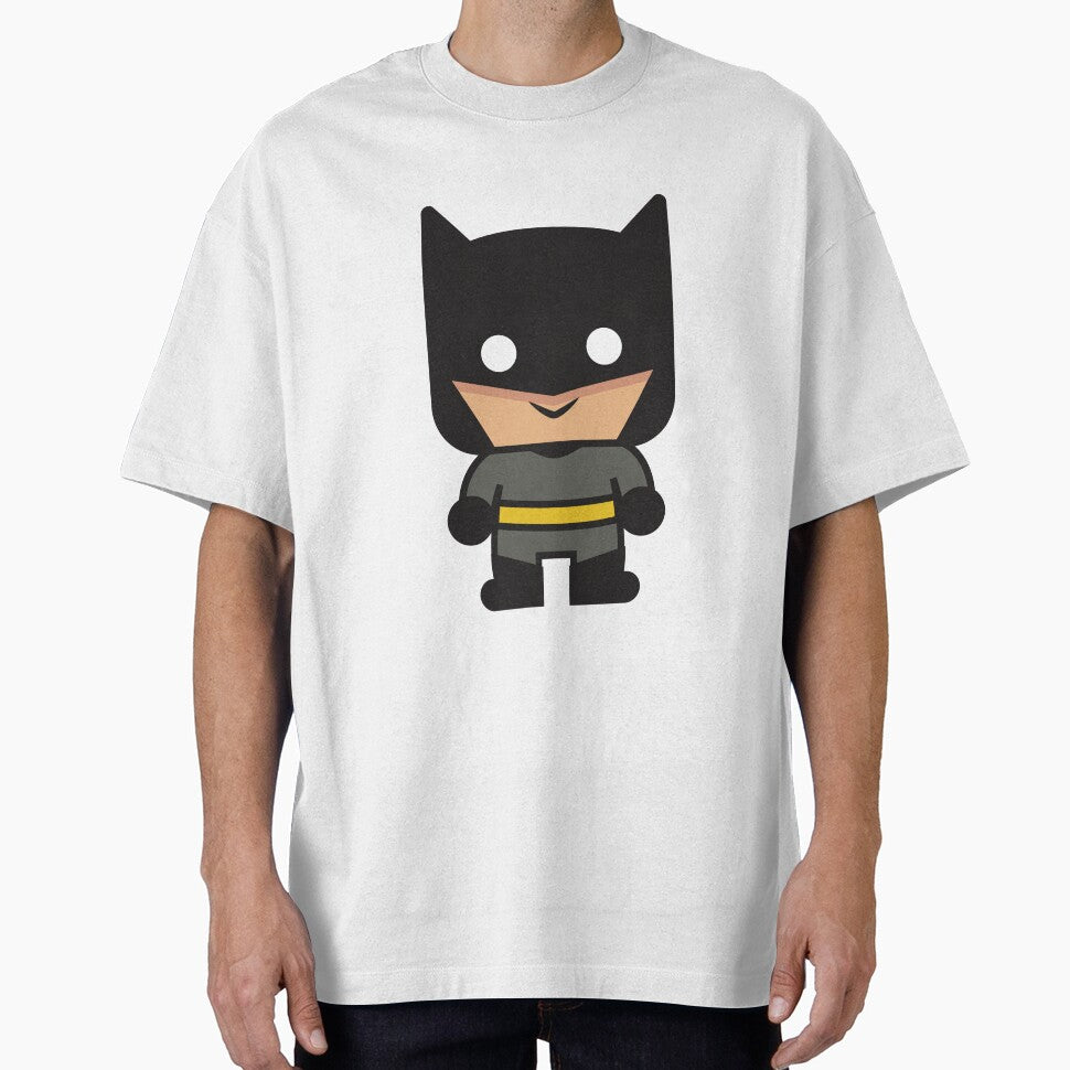 Cute Dark Hero Chibi – Minimal Kawaii Cartoon Character | Night Hero Aesthetic Graphic Tee by amareshdas008