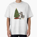 Funny Cat Christmas Shirt | Cat Knocking Ornaments Off Tree Tee by SleepyLlamaClothes