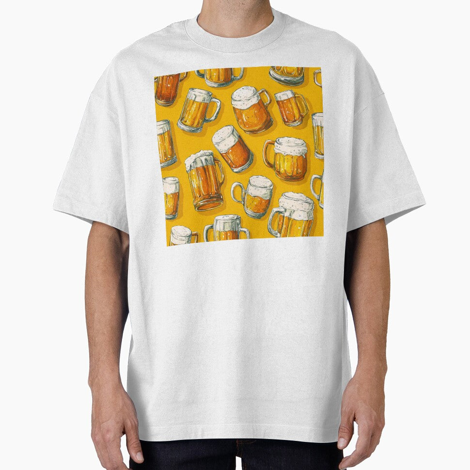 Frothy Beer Mugs Pattern Ale Lager Drinker by NicolasGlowArt