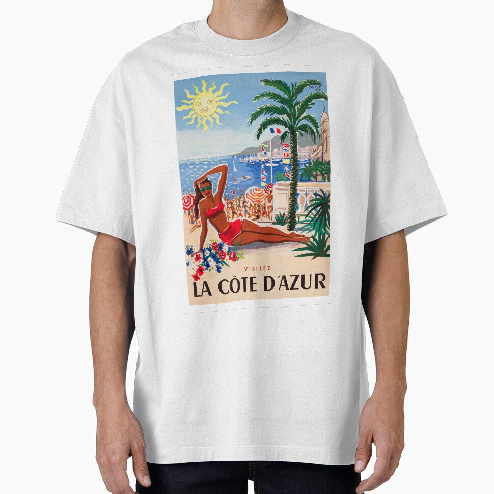 1955 France Visit La Cote D'Azur Travel Poster by retrographics