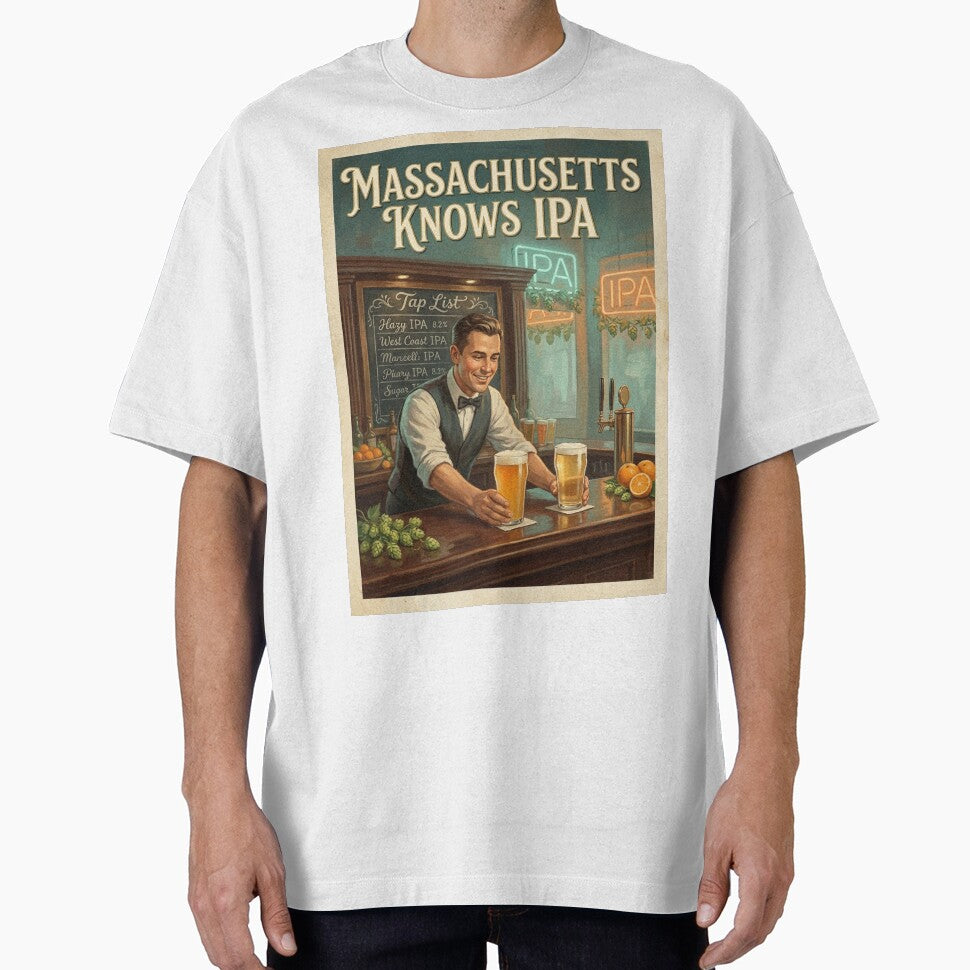 Massachusetts Knows IPA Craft Beer Taproom Poster by Cozy-Old-Pub