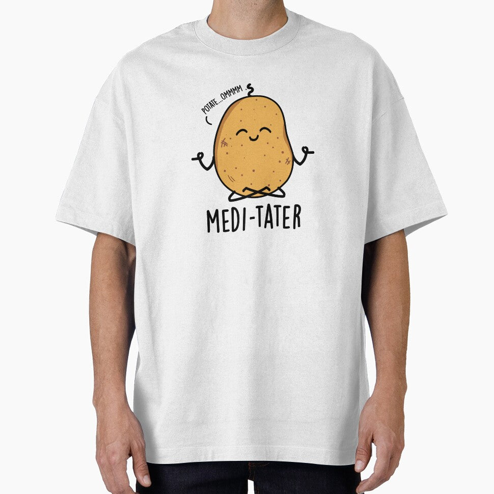 Medi-tater Cute Meditating Potato Pun by punnybone
