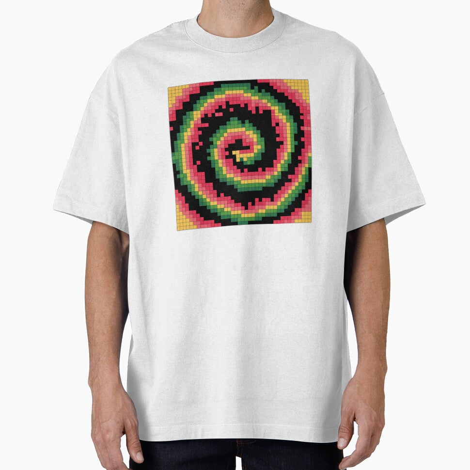 Retro Pixel Art Swirling Tie Dye Pattern by Bloomkept