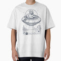 Vintage Soft Coated Wheaten Terrier Riding UFO Dog Mom Dad Lover by DoodleTortle