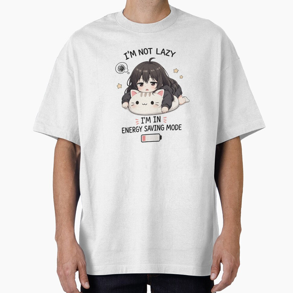 I’m Not Lazy – Energy Saving Mode Cute Anime Cat Girl Design by YamiSociety