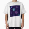 Violet daisy flower blue simple pattern watercolor by Yana Mustafina | Boho Soulful Designs