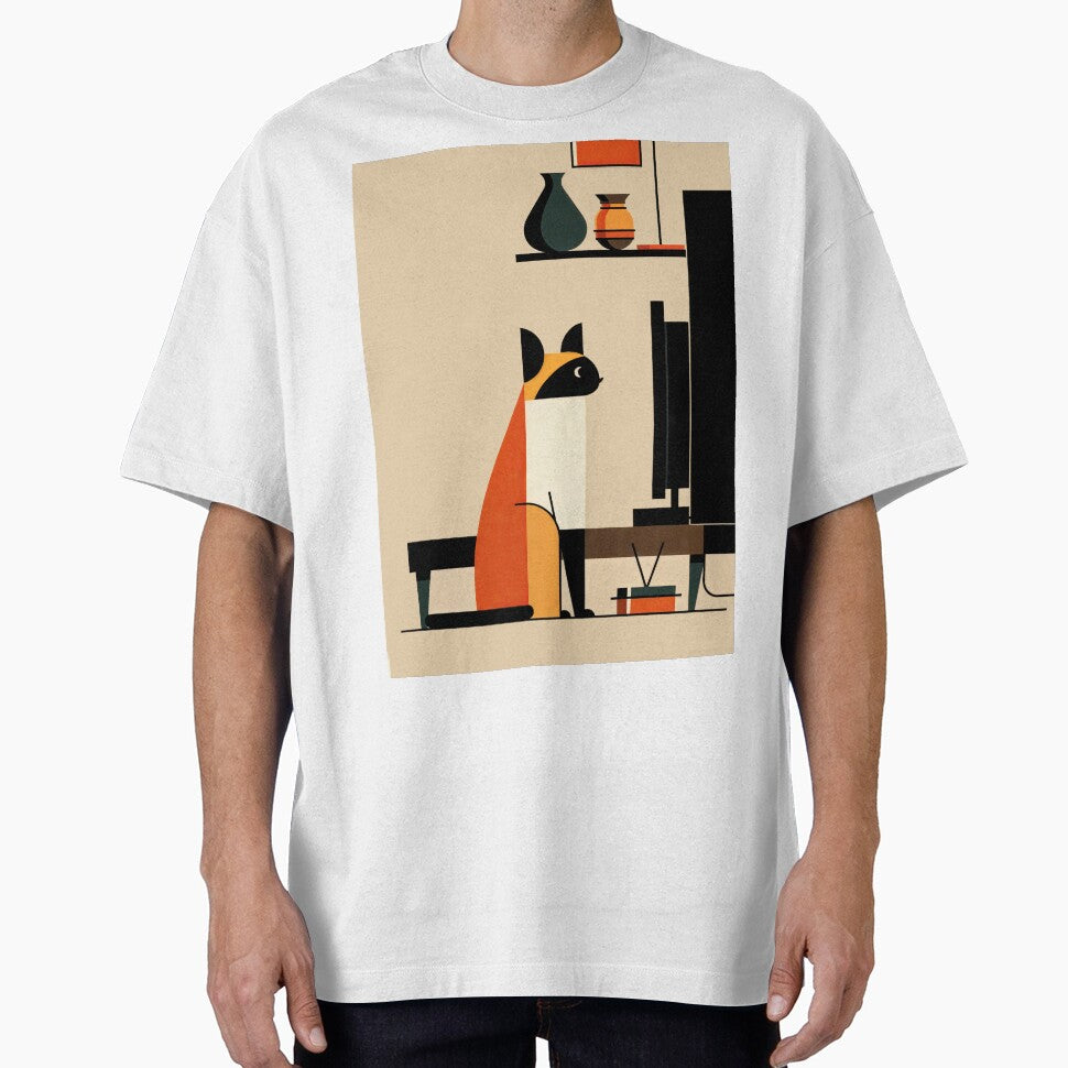 Wall Art - Postcard - Modern Minimalist Cat Geometry by ForeverPrintsOK