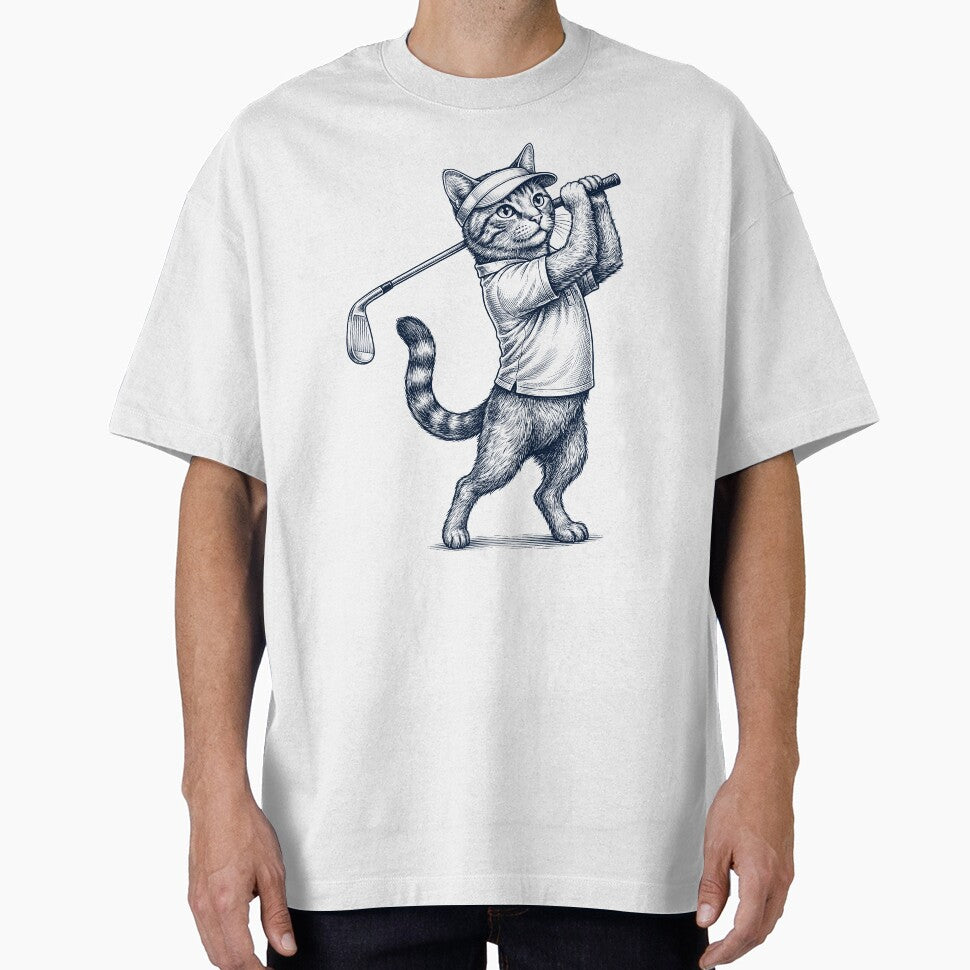Vintage Cat Playing Golf Golfer Animal Lover by TerryConnells