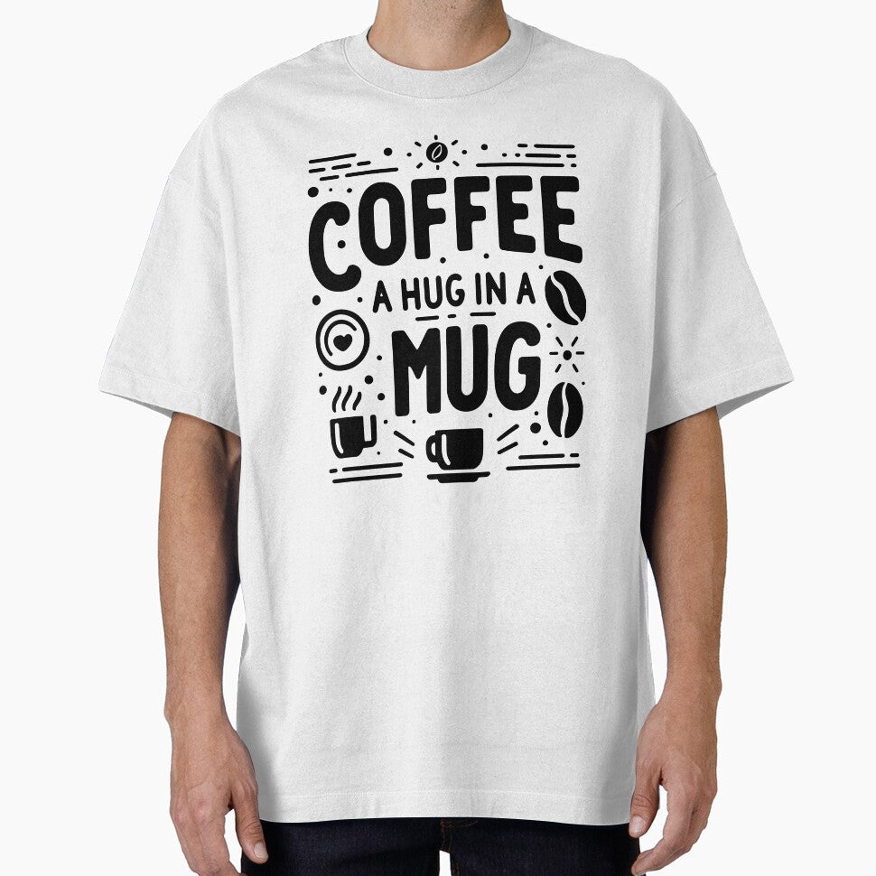 Coffee A Hug In A Mug – Cute Coffee Quote Typography Design by Lulunza