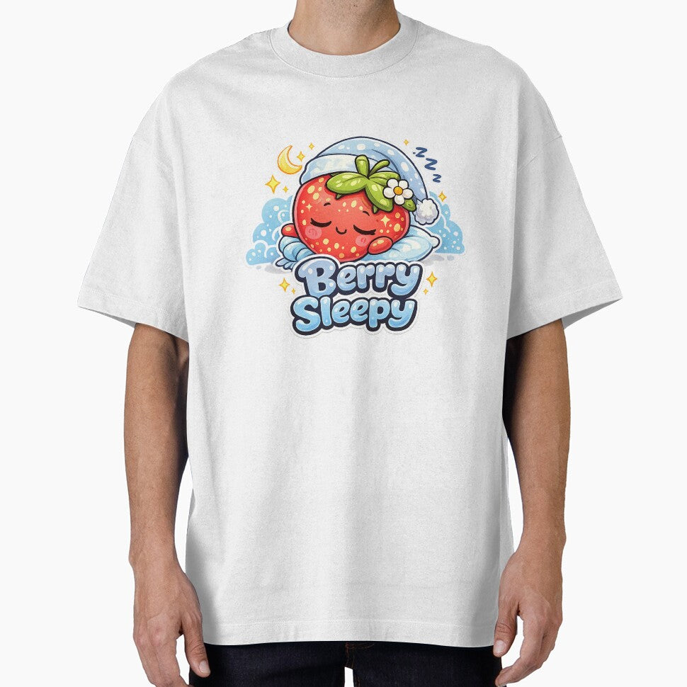 Berry Sleepy – Kawaii Strawberry Asleep Under the Moon | Cute Character by apanoracar