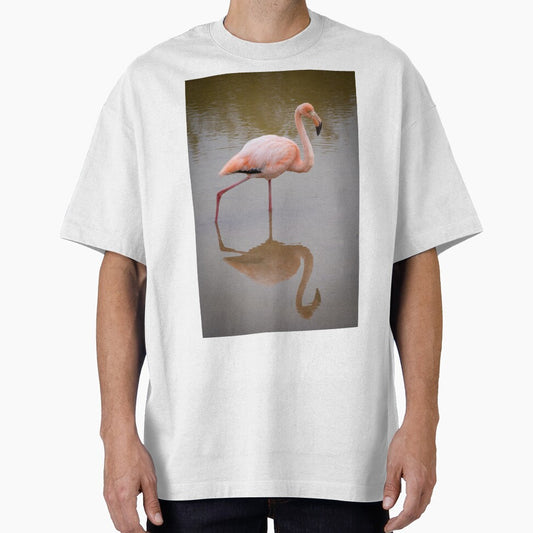 Pink Flamingo Reflection Wildlife Photography Galapagos Nature Print by WildFrameNature