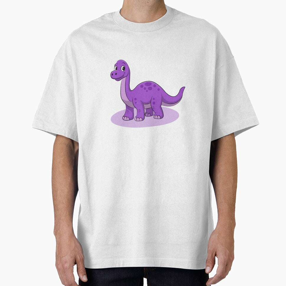 Cute Purple Spotted Sauropod Dinosaur Cartoon by LunaPixelStudio