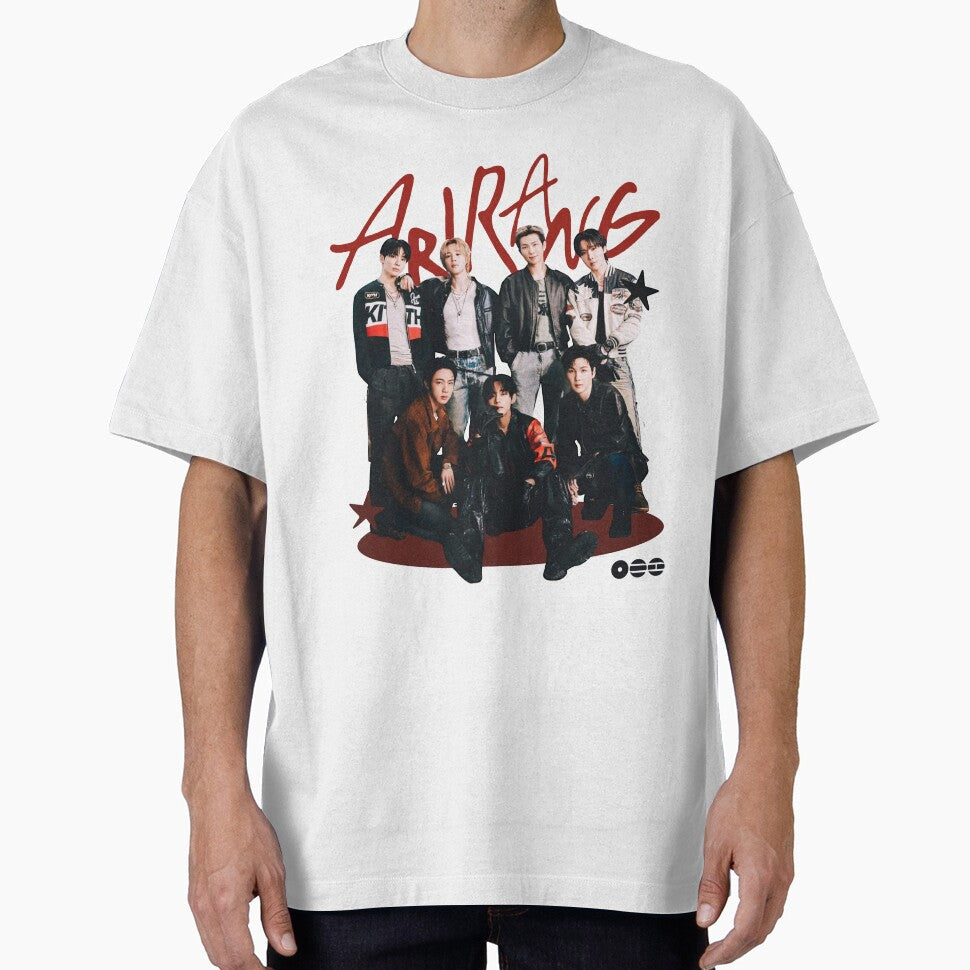 Bts Arirang Group Poster Red Accent Moamaxshop Tee Unisex T-shirt, Sweatshirt, Hoodie (1)