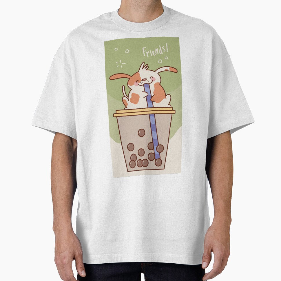 Kawaii rabbit and Bobba tea Phone cover and stickers by GulQari